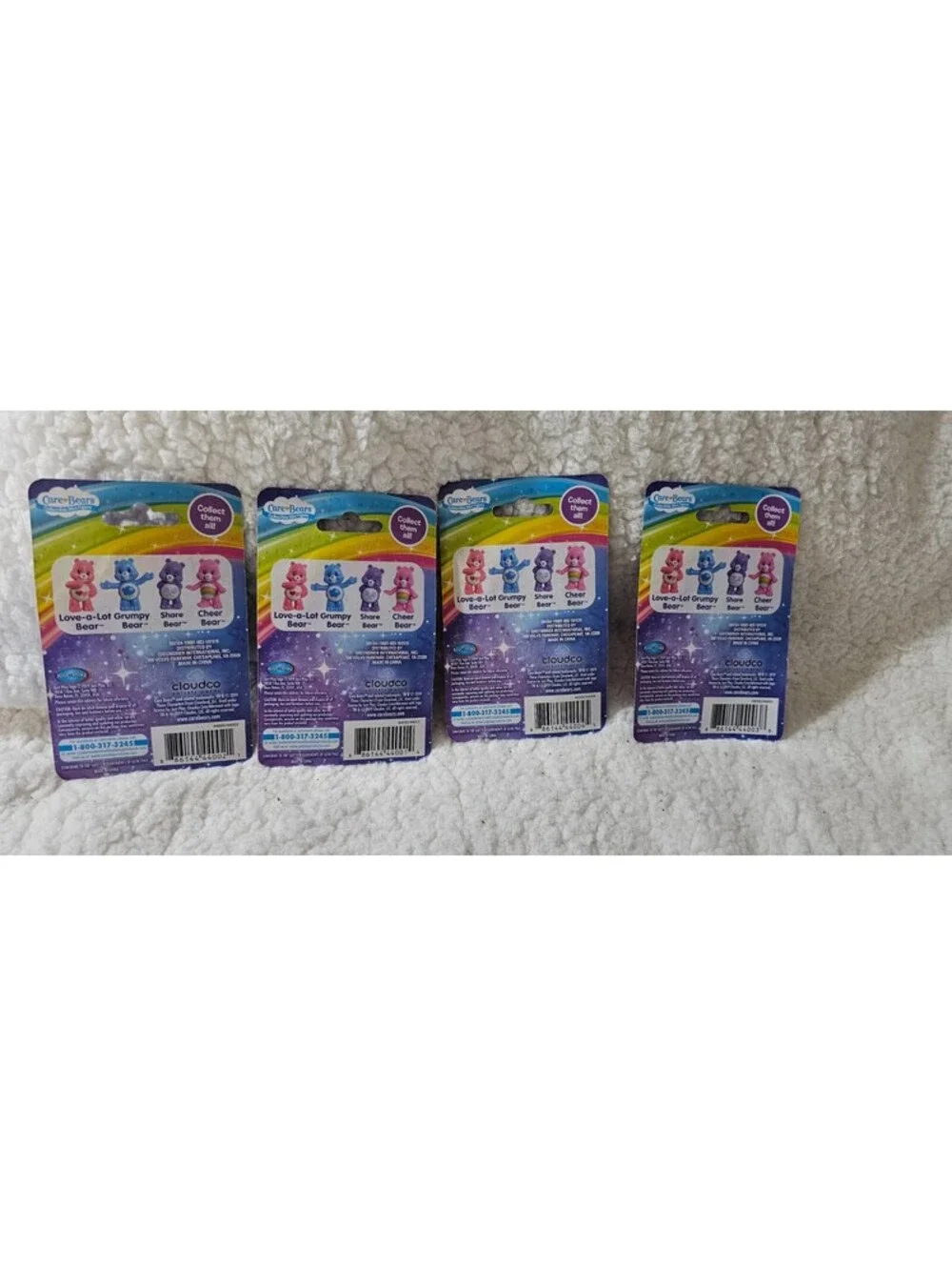 (Set of 4) New Care Bears Mini Figures Plastic Cheer Share Grumpy Love A Lot Toy